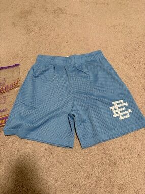 Eric Emanuel EE Basic Mesh Shorts - Light Blue & White - Size Large